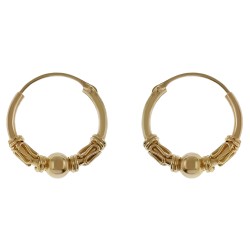 Boucles d'oreilles Créoles Tribal 16mm Plaqué Or 18 carats