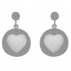 Boucles d'oreilles Coeur en Argent 925 et Nacre