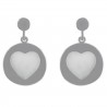 Boucles d'oreilles Coeur en Argent 925 et Nacre