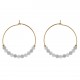 Boucles d'oreilles Créoles 30mm Plaqué Or 18 carats et Pierre de Lune