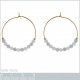 Boucles d'oreilles Créoles 30mm Plaqué Or 18 carats et Pierre de Lune