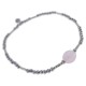 Bracelet en Argent 925 rhodié et Quartz rose