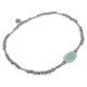 Bracelet en Argent 925 rhodié et Quartzite vert