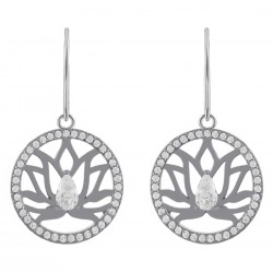 Boucles d'oreilles en Argent 925 rhodié et Oxydes Zirconium