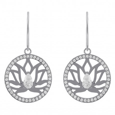 Boucles d'oreilles en Argent 925 rhodié et Oxydes Zirconium