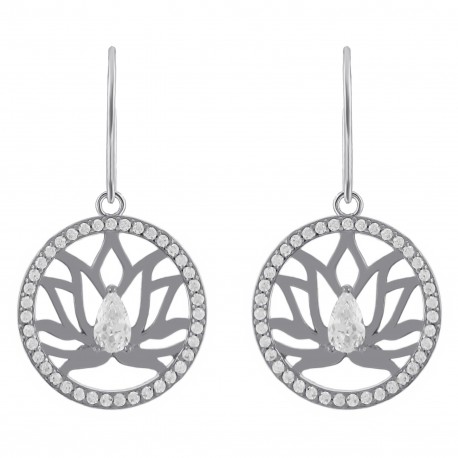 Boucles d'oreilles en Argent 925 rhodié et Oxydes Zirconium