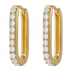 Boucles d'oreilles Plaqué Or 18 carats et Oxydes Zirconium