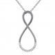 Collier Infini en Argent 925 rhodié et Oxydes Zirconium - Longueur 45cm