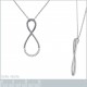 Collier Infini en Argent 925 rhodié et Oxydes Zirconium - Longueur 45cm