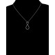 Collier Infini en Argent 925 rhodié et Oxydes Zirconium - Longueur 45cm