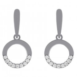 Boucles d'oreilles en Argent 925 rhodié et Oxydes Zirconium