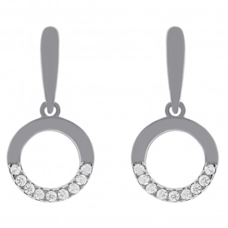 Boucles d'oreilles en Argent 925 rhodié et Oxydes Zirconium