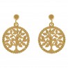 Boucles d'oreilles Arbre de Vie Plaqué Or 18 carats