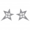 Boucles d'oreilles étoile en Argent 925 rhodié et Oxydes Zirconium