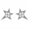Boucles d'oreilles étoile en Argent 925 rhodié et Oxydes Zirconium