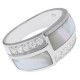 Bague en Argent 925 rhodié, Nacre et Oxydes Zirconium