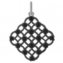 Pendentif en Argent 925 rhodié et Oxydes Zirconium noirs