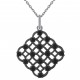 Pendentif en Argent 925 rhodié et Oxydes Zirconium noirs