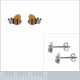 Boucles d'oreilles Abeilles en Argent 925