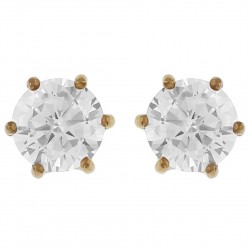 Boucles d'oreilles 4mm Plaqué Or 18 carats et Oxyde Zirconium