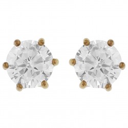 Boucles d'oreilles 4mm Plaqué Or 18 carats et Oxyde Zirconium