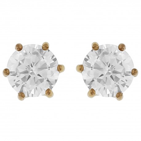 Boucles d'oreilles 4mm Plaqué Or 18 carats et Oxyde Zirconium