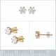 Boucles d'oreilles 4mm Plaqué Or 18 carats et Oxyde Zirconium