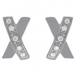 Boucles d'oreilles en Argent 925 rhodié et Oxydes Zirconium