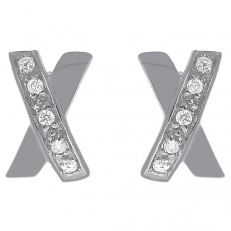 Boucles d'oreilles en Argent 925 rhodié et Oxydes Zirconium