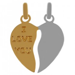 Pendentif Coeur sécable Plaqué or bicolore 18 carats