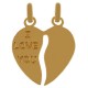 Pendentif Coeur sécable I Love You Plaqué or 18 carats