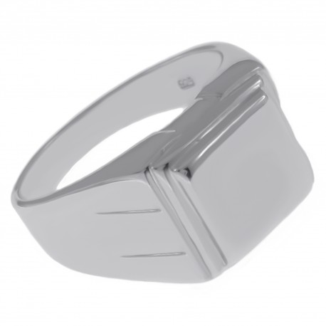 Bague Chevalière en Argent 925 rhodié