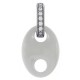 Pendentif Grain de café en Argent 925 rhodié, Céramique blanche et Oxydes Zirconium