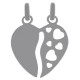 Pendentif Coeur sécable en Argent 925 rhodié