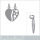 Pendentif Coeur sécable en Argent 925 rhodié