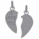 Pendentif Coeur sécable I Love You en Argent 925 rhodié