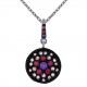 Pendentif en Argent 925 rhodié et Oxydes Zirconium multicolores