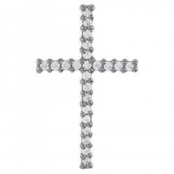 Pendentif Croix en Argent 925 rhodié et Oxydes Zirconium