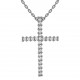 Pendentif Croix en Argent 925 rhodié et Oxydes Zirconium