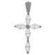 Pendentif Croix en Argent 925 rhodié et Oxydes Zirconium