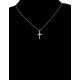 Pendentif Croix en Argent 925 rhodié et Oxydes Zirconium