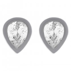 Boucles d'oreilles en Argent 925 rhodié et Oxyde Zirconium