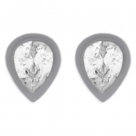 Boucles d'oreilles en Argent 925 rhodié et Oxyde Zirconium