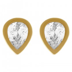 Boucles d'oreilles Plaqué Or 18 carats et Oxyde Zirconium