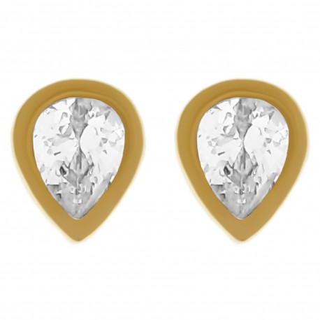 Boucles d'oreilles Plaqué Or 18 carats et Oxyde Zirconium