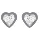 Boucles d'oreilles Coeur en Argent 925 rhodié et Oxyde Zirconium