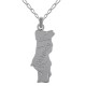 Pendentif carte Portugal en Argent 925