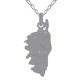 Pendentif carte de Corse en Argent 925