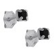 Boucles d'oreilles 3mm en Argent 925 et Cristal noir