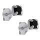 Boucles d'oreilles 4mm en Argent 925 et Cristal noir